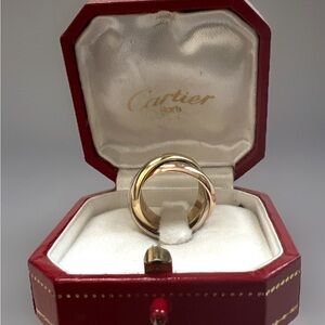 rare Cartier vintage heavy gold 18k Trinity solid classic pinky ring France